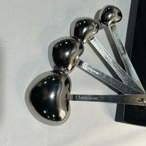 Heart Shaped Measuring Spoons‎ Set Kitchen Baking Utensils Stainless Steel NEW